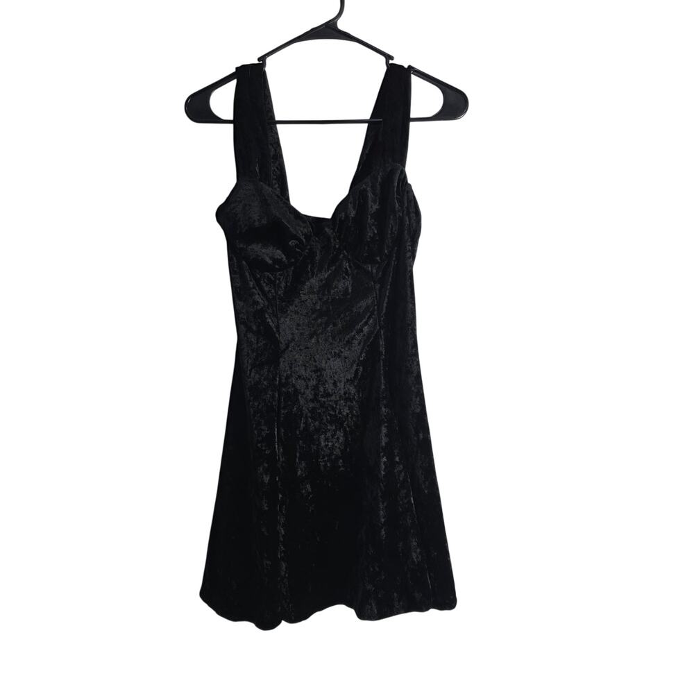 Vintage Y2K Marnie West Velvet Dress S Women Black Whimsy Goth Fairy Core‎ Mini